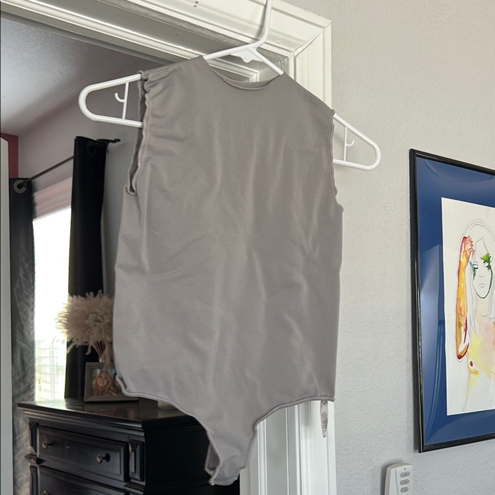 Gray Sleeveless Bodysuit